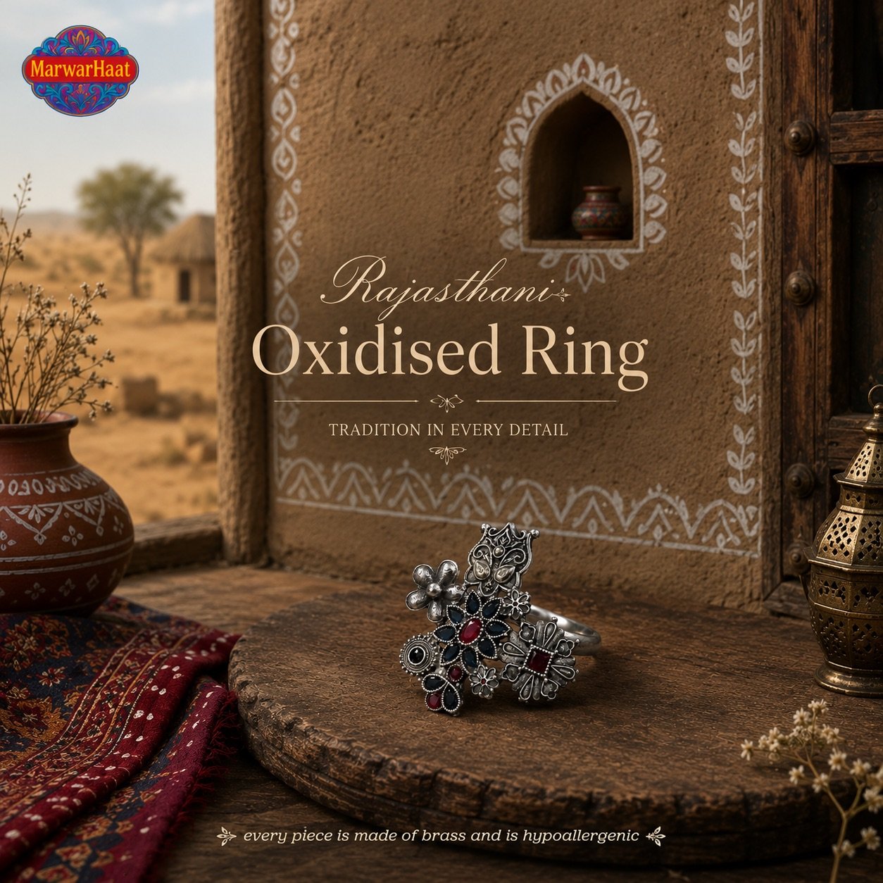 Store Rajasthani Oxidised Ring